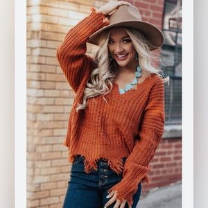 Miracle Distressed Knit Sweater size S/M